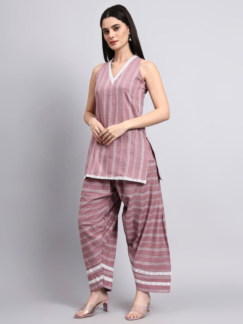 Gulnaar Mauve Farshi Salwar Set