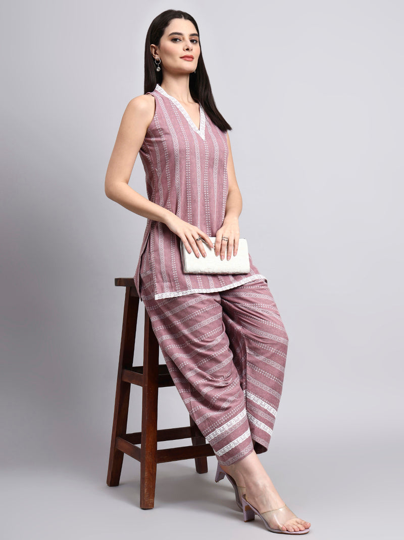 Gulnaar Mauve Farshi Salwar Set