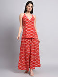 Ruhaniya Red Ikat Co-ord