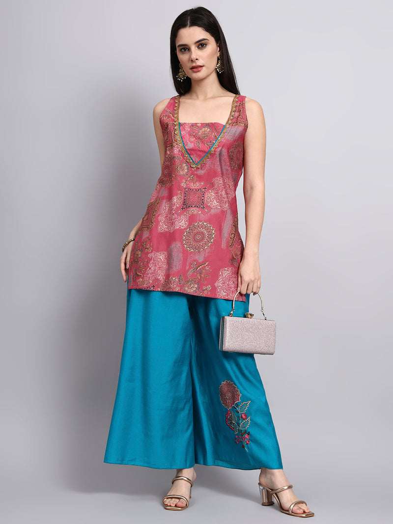 Mehrunisa Pink & Sleeveless Kurta Set