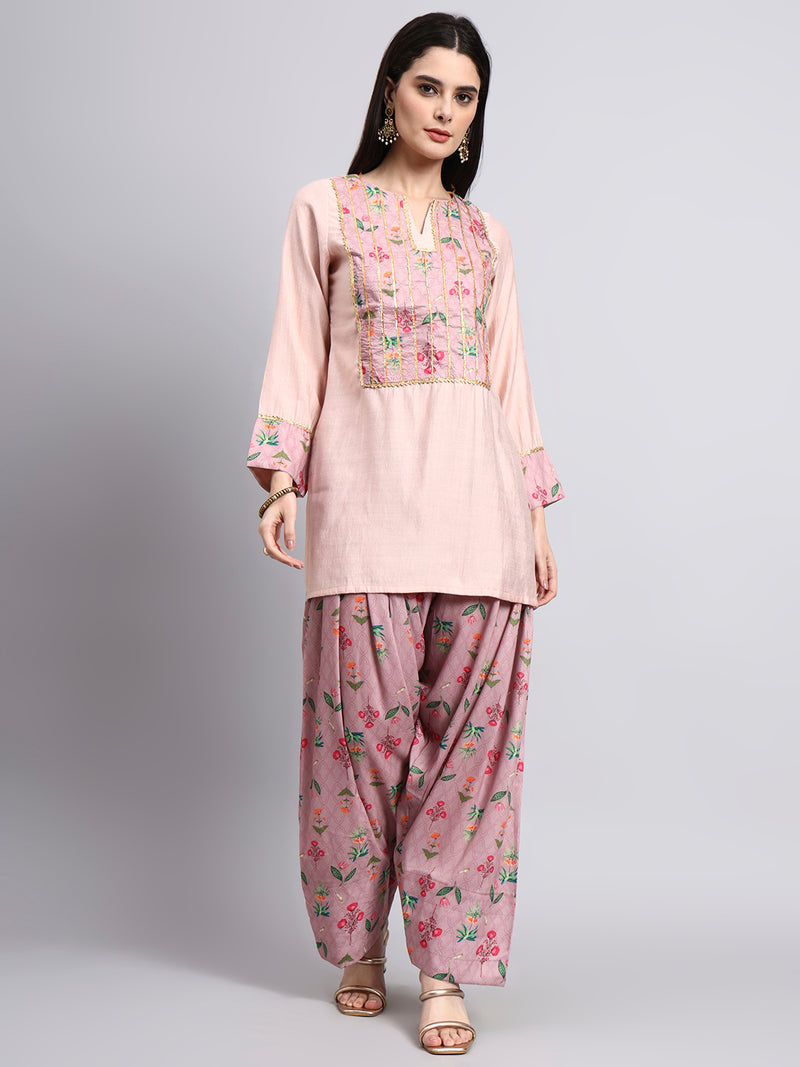 Saba Blush Floral Farshi Salwar Kurta Set