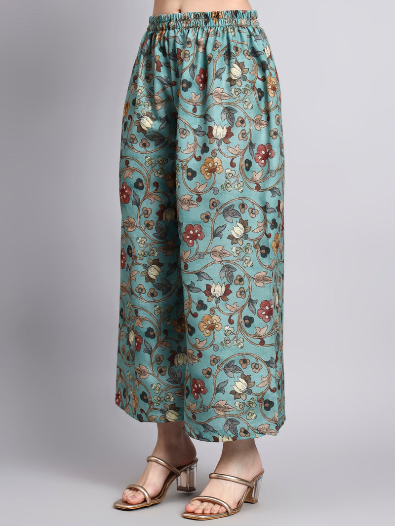 Zehra Sea Green Floral 3-Piece Co-ord Set