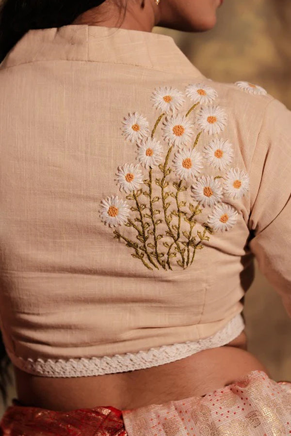 Fawn Daisy Hand Embroidered Blouse