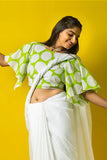 Gree White Polka Dot Anadi Bobby Blouse