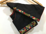 Black Embroidered Cotton Blouse  - thesaffronsaga