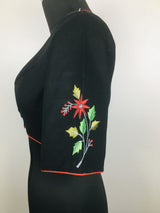 Black Embroidered Cotton Blouse  - thesaffronsaga