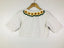 White Sunflower Embroidery Cotton Blouse