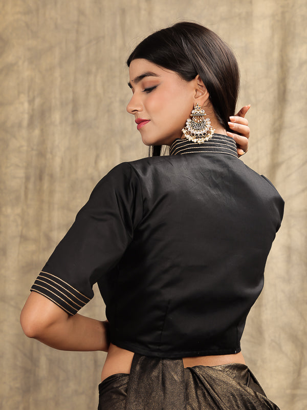 Black Embroidered Layered Blouse