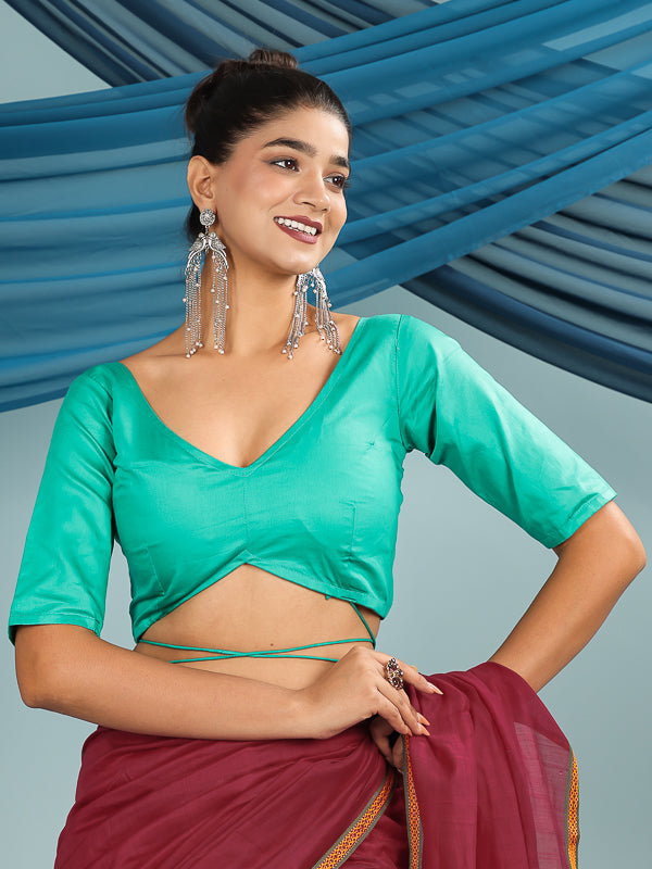 Sea Green Tie-up Blouse
