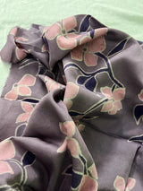 Sadabahar Mauve Purple Floral Batik Cotton Blouse Piece