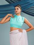 Cyan Blue Sleeveless padded Blouse