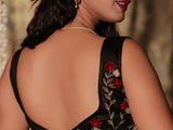 Katyani - Black Embroidered Sleeveless Cotton Blouse