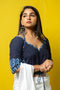 Indigo Blue Block Printed Cotton Blouse