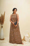 Mehendi Green Sleeveless Block Printed Nighty Dress
