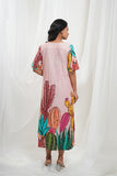 Nude Pink Cotton Tropical Print Kurta Set