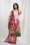 Nude Pink Cotton Tropical Print Kurta Set