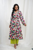 Multicoloured Cotton Floral Kurta Set