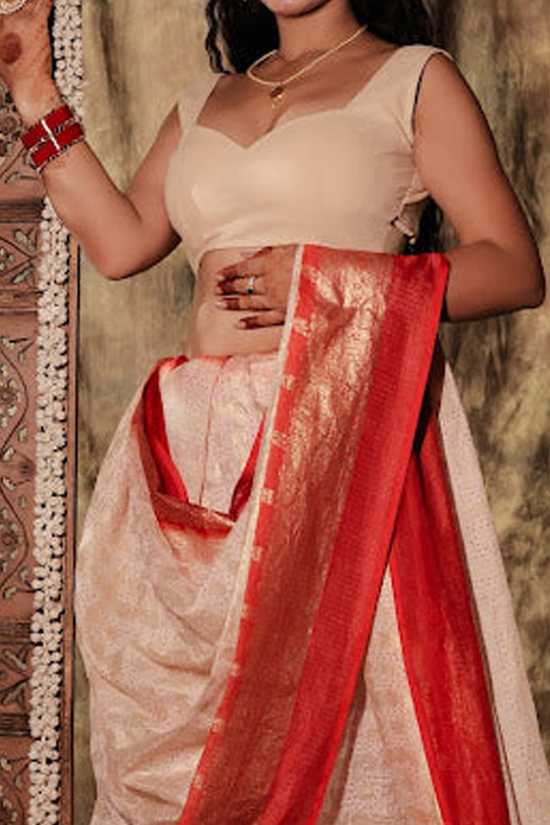 Mahasweta - Beige Sleeveless Durga Cotton Blouse