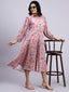 Meher Blush Floral Modal Satin Shirt Dress