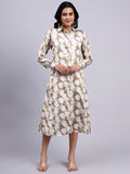 Aira Sand Heart Modal Satin Shirt Dress