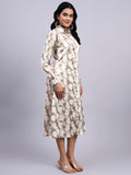 Aira Sand Heart Modal Satin Shirt Dress