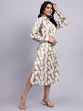 Aira Sand Heart Modal Satin Shirt Dress