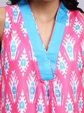 Noor Pink Ikat Breeze Midi Dress