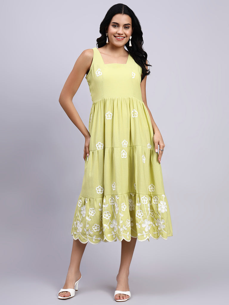 embroidered blossom tiered midi dress Blossom Tiered Embroidered Midi Dress Tadashi Shoji Official Online Boutique