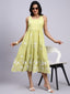 Zaria Lime Blossom Tiered Midi Dress