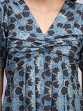 Myra Indigo Trellis Twist Midi Dress