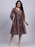 Tara Vintage Patchwork Midi Dress