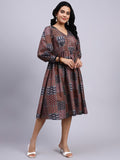 Tara Vintage Patchwork Midi Dress