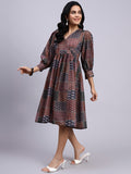 Tara Vintage Patchwork Midi Dress