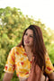 Surya Yellow Red Batik Print Cotton Blouse