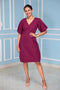 Warm Wine Knee Length Dress