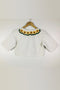 White Sunflower Embroidery Cotton Blouse