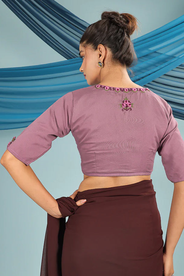 Wine Hand Embroidered Blouse