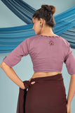 Wine Hand Embroidered Blouse