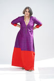 Be your own muse - Purple  Blended  Raw Silk Maxi Dress