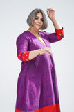 Be your own muse - Purple  Blended  Raw Silk Maxi Dress