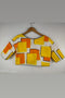 Yellow Orange White Abstract Hand Painted Blouse