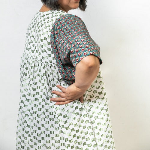 Block Printed Kaftan Style Dress  - thesaffronsaga
