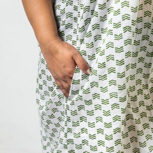 Block Printed Kaftan Style Dress  - thesaffronsaga