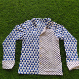 Boy's Blue & White Full Sleeves Shirt  - thesaffronsaga