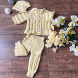 cookie cream hand-knitted soft wollen pajama  - thesaffronsaga