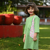 Girl's Pista Green Dress  - thesaffronsaga