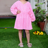Girl's Pink Kaftan Dress  - thesaffronsaga