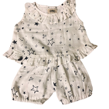 White Muslin Infant Jhabla With Bloomers  - thesaffronsaga