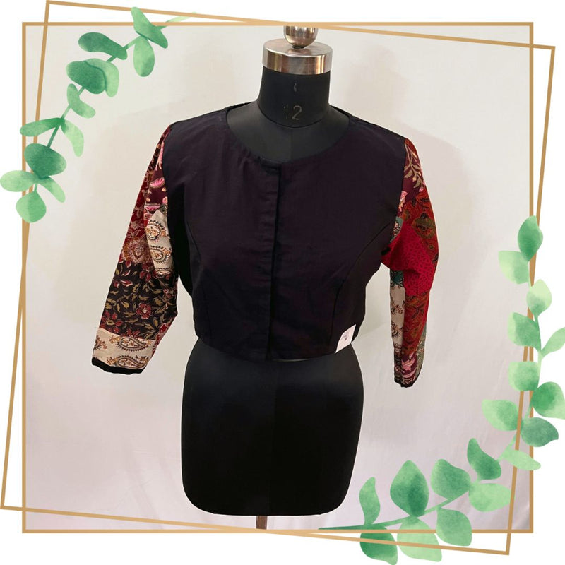 Full Sleeves Multicoloured Patchwork Blouse
