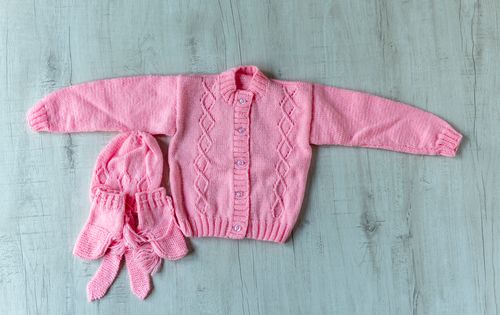 Pink Hand-Knitted Soft Wollen Infant Set  - thesaffronsaga